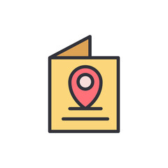 Poster - Detailed Map Location Indicator On A Brochure For Navigation Purposes