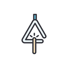 Poster - Aesthetic Triangle Musical Instrument Performing Rhythmical Sounds