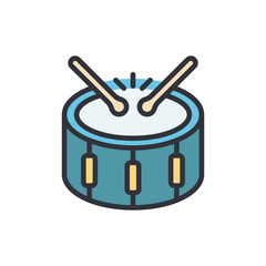 Poster - Stylized Illustration Of A Drum Kit With Two Drumsticks Isolated
