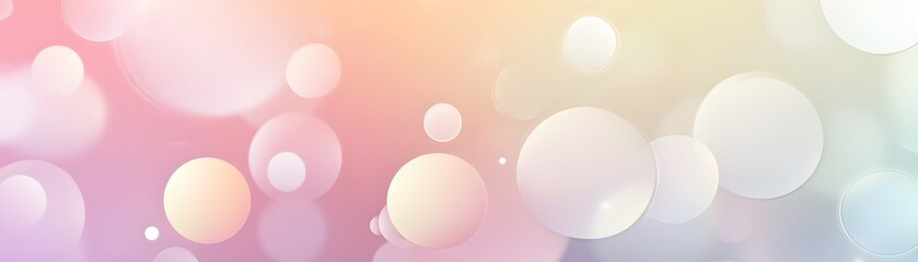 Poster - Gentle pastel bokeh circles of light.