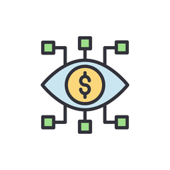 Poster - financial vision with digital network for technology innovation idea