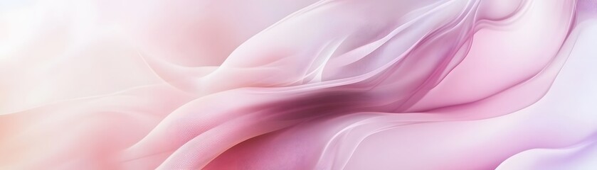 Poster - Delicate pink and white flowing fabric texture.