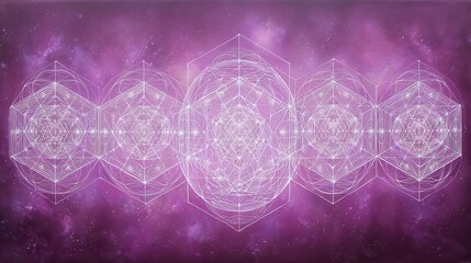 Poster - Abstract design with geometric patterns and cosmic background.