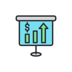 Poster - Presentation Board Displaying Financial Growth With Dollar Sign And Arrow
