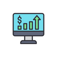 Poster - Illustration Of A Monitor Displaying Financial Growth And Progress