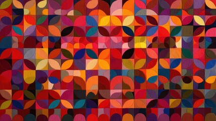 Poster - vibrant geometric pattern with circular shapes.