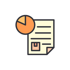 Poster - Analyzing Business Performance Using Pie Chart With Delivery Icon