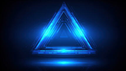 Fototapete - Abstract Digital Triangle Shape with Glowing Background in Futuristic Design Aesthetic
