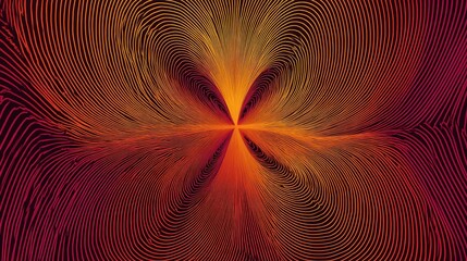 Poster - Abstract design with radiating lines and warm hues.