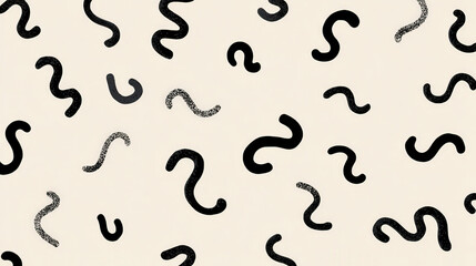 Poster - Minimalist Hand-Drawn Squiggle Pattern on White Background for Creative Designs and Artistic Projects