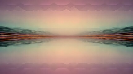 Poster - A symmetrical, tranquil landscape reflecting in a still body of water.