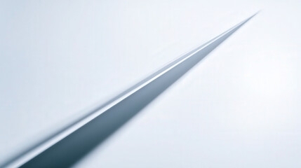 Poster - Minimalist Scene Featuring a Single Cast Shadow on a High-Key White Background with Sharp Geometric Line