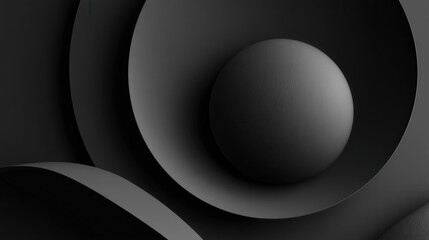 Poster - Soft Matte Black Background with Gentle Upper Fade and Abstract Shapes for Modern Design Applications