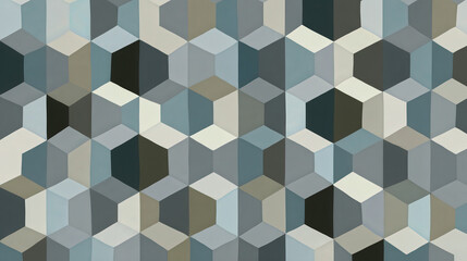 Poster - Soft Grey Hexagon Pattern with Repeating Isometric Design for Background and Textile Applications