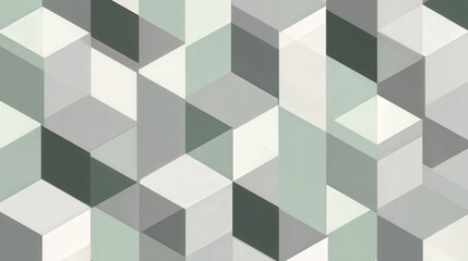 Poster - Soft Grey Isometric Hexagon Pattern Featuring Repeating Design in Subtle Tones for Modern Aesthetic Applications