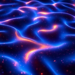 Poster - Abstract swirling, glowing, undulating surface
