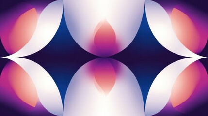 Poster - Abstract symmetrical shapes in vibrant colors and reflections.