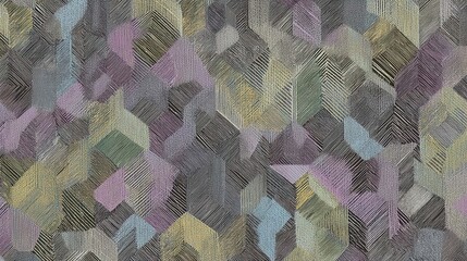 Poster - abstract geometric pattern design in muted tones.
