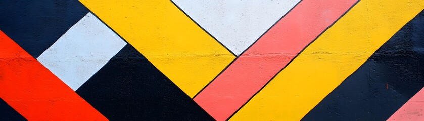 Poster - Vibrant diagonal stripes in bold colors.