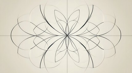 Poster - Symmetrical abstract design with intricate line patterns.
