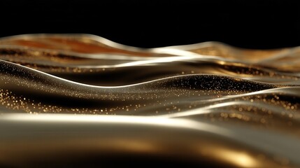 Poster - Abstract close-up of flowing gold liquid textures.