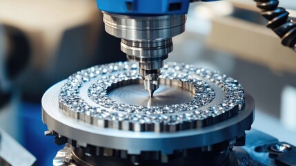 Poster - Vibratory finishing machine smoothing out freshly fabricated steel components