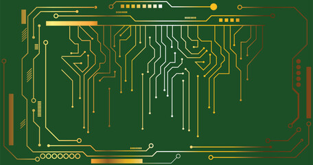 Poster - futuristic circuit board background texture. electronic circuit, seamless background, vector illustr