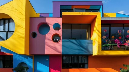 Poster - Vibrant Modern Architecture of a Colorful Contemporary Building