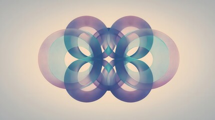 Poster - intricate, symmetrical design of overlapping, translucent shapes.