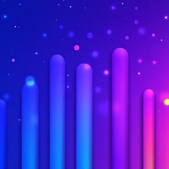 Poster - Abstract vibrant gradient background with glowing, vertical columns and bokeh lights