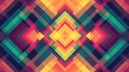 Poster - Geometric abstract pattern with vibrant hues.