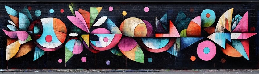 Poster - Vibrant geometric wall mural design