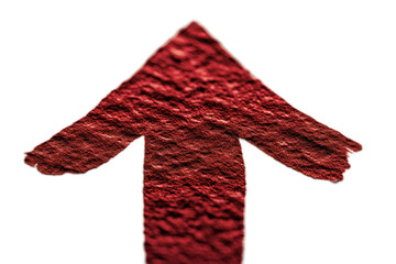 Poster - Red textured arrow pointing upward showing direction and guidance on a transparent background for design and illustration work