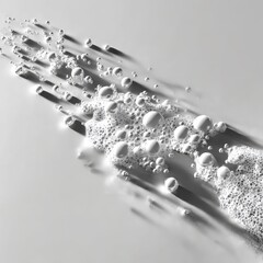 Aufkleber - Minimalist White: Abstract Bubbles and Foam Texture on a Clean Surface with Striking Shadow Play.