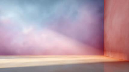 Poster - Soft Gradient Studio Backdrop for Clean Photography Sessions and Professional Staging in Various Settings