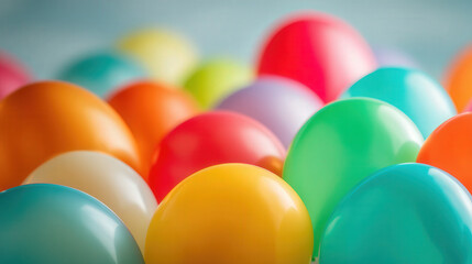 Poster - Colorful Balloons in a Celebration Setting with Defocused Background for Party Decor Inspiration