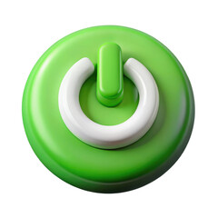 Wall Mural - power button 3d icon in plastic style isolated on transparent white background, clipping path