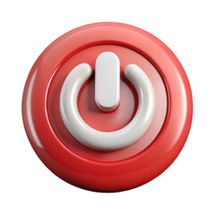 Wall Mural - power button 3d icon in plastic style isolated on transparent white background, clipping path