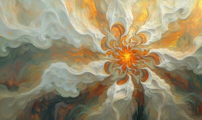 Poster - Abstract swirling cloudscape, fiery core, cosmic energy, fantasy art, background texture