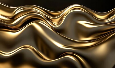 Aufkleber - Golden fabric waves, elegant luxury background, abstract design, website banner