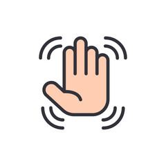 Poster - Vibrating Hand Gesture Signifying Alert Or Notifications On Transparent