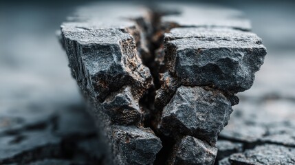 Poster - Broken piece of wood representing ai-analyzed economic resilience threshold icon concept for health