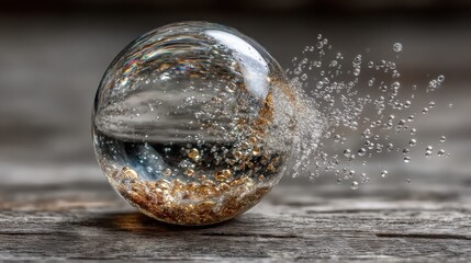 Poster - Elegant glass container portraying concepts of market correction and economic stability in financial environments