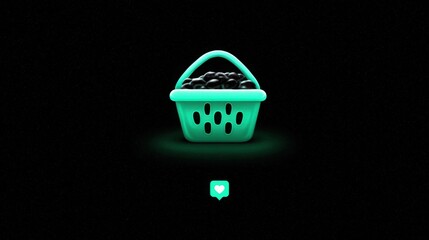 Poster - a basket filled with various items representing ai-based domestic demand predictor icon concept for 