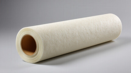 Poster - Off-White Paper Roll with Horizontal Crease and Detailed Texture for Creative Projects and Backgrounds
