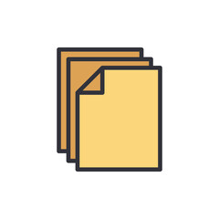 Poster - Pile Of Paper Sheets With Folded Corner Isolated On Transparent Layer