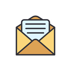 Poster - Opened Envelope With A Letter Inside Symbolizing Communication And Delivery