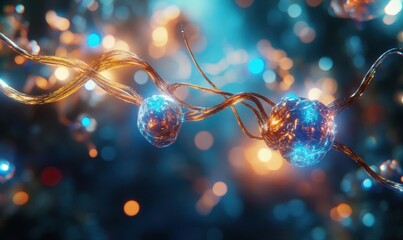 Poster - Glowing neural network connections abstract background