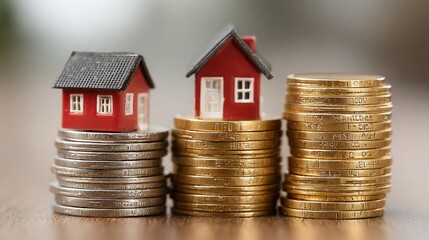 Poster - Artistic representation of ai-led rent vs income inequality monitor icon concept addressing urban economic issues