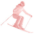 © pariketan - A sport woman skiing in action in halftone retro modern, dot form